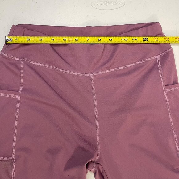 Womens Lavender High-Waisted Leggings With Side Crisscross Detail & Pockets L/XL - Picture 9 of 12